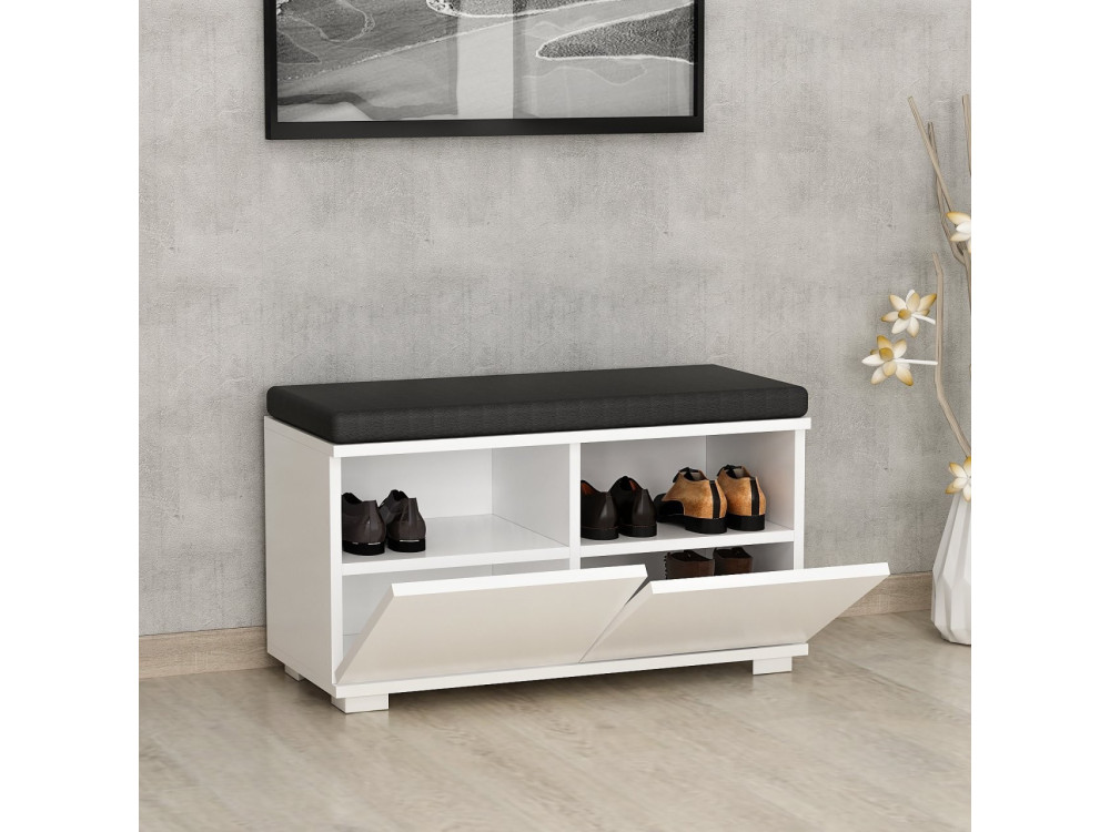 Drago" houten schoenenkast - 80 x 35 x 42 cm - Wit