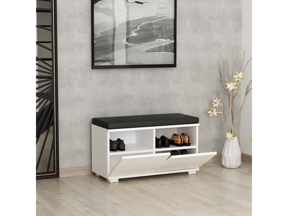 Drago" houten schoenenkast - 80 x 35 x 42 cm - Wit