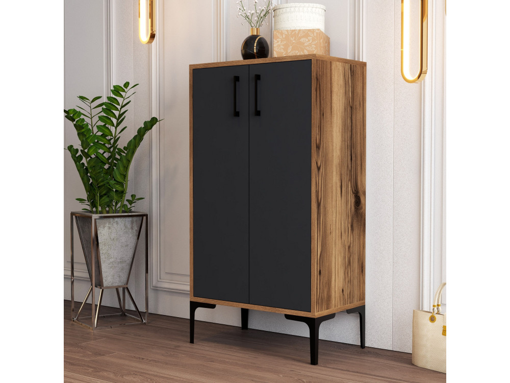 Houten schoenenkast "Prag" - 60 x 35 x 111 cm - Antracietgrijs