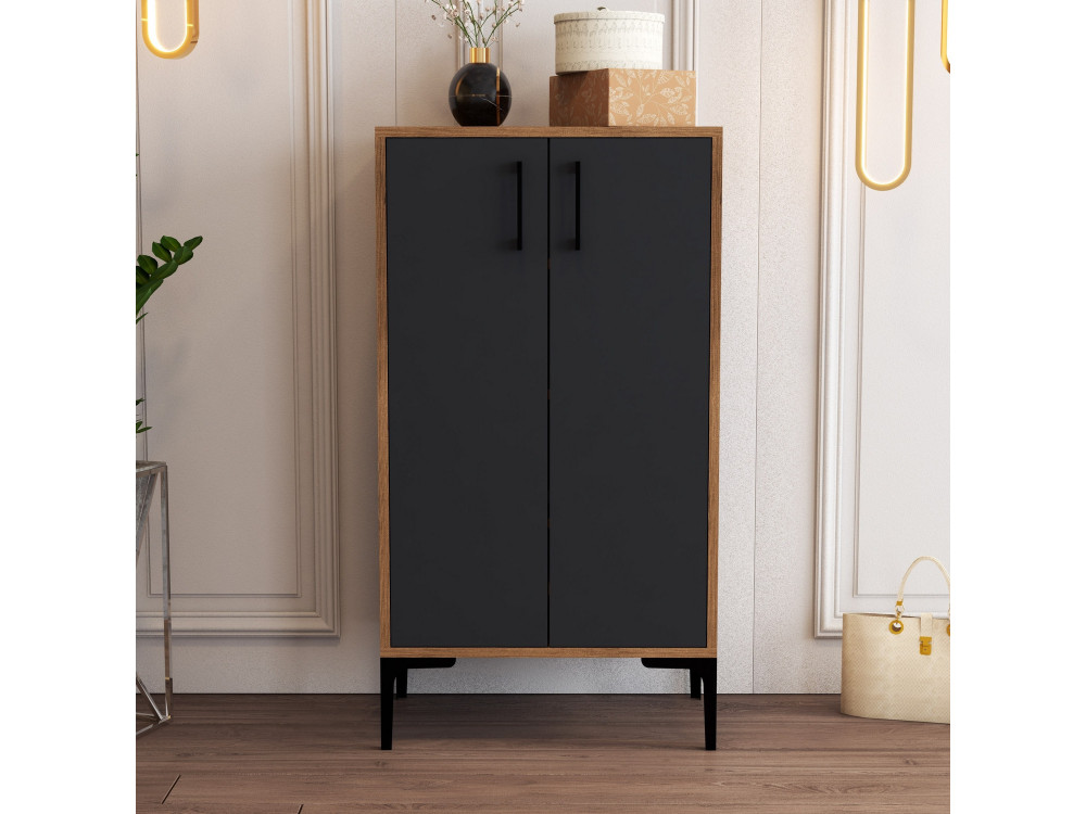 Houten schoenenkast "Prag" - 60 x 35 x 111 cm - Antracietgrijs