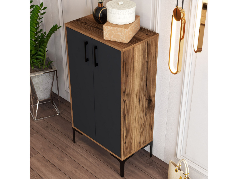 Houten schoenenkast "Prag" - 60 x 35 x 111 cm - Antracietgrijs