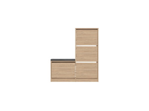 Houten schoenenkast "Dude" - 105 x 26 x 118 cm - Bruin
