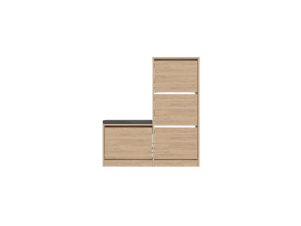 Houten schoenenkast "Dude" - 105 x 26 x 118 cm - Bruin