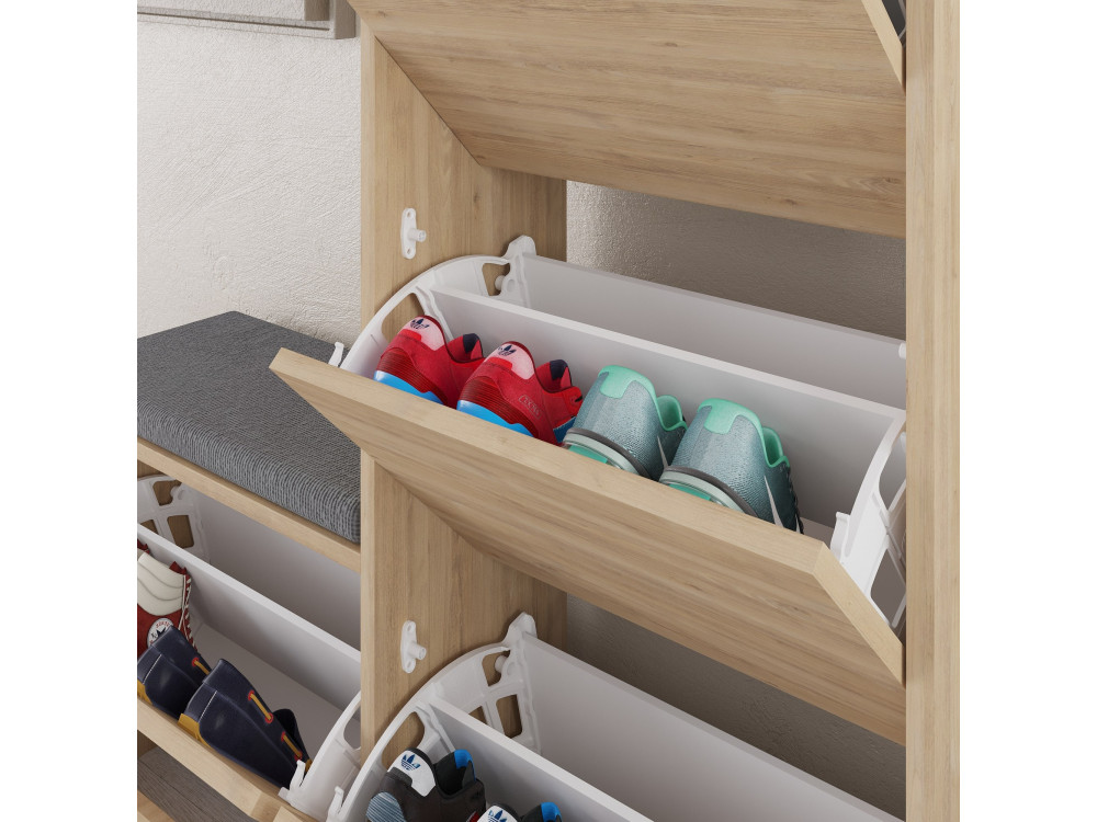 Houten schoenenkast "Dude" - 105 x 26 x 118 cm - Bruin