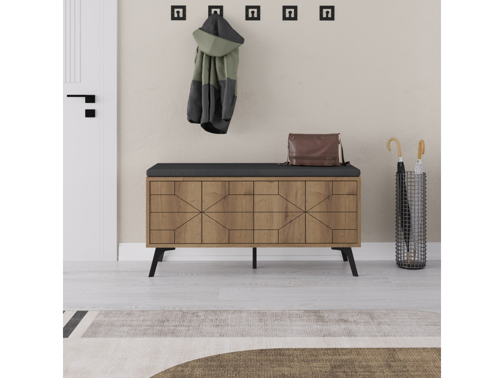 Houten schoenenkast "Dune" - 107 x 35 x 55 cm - Bruin