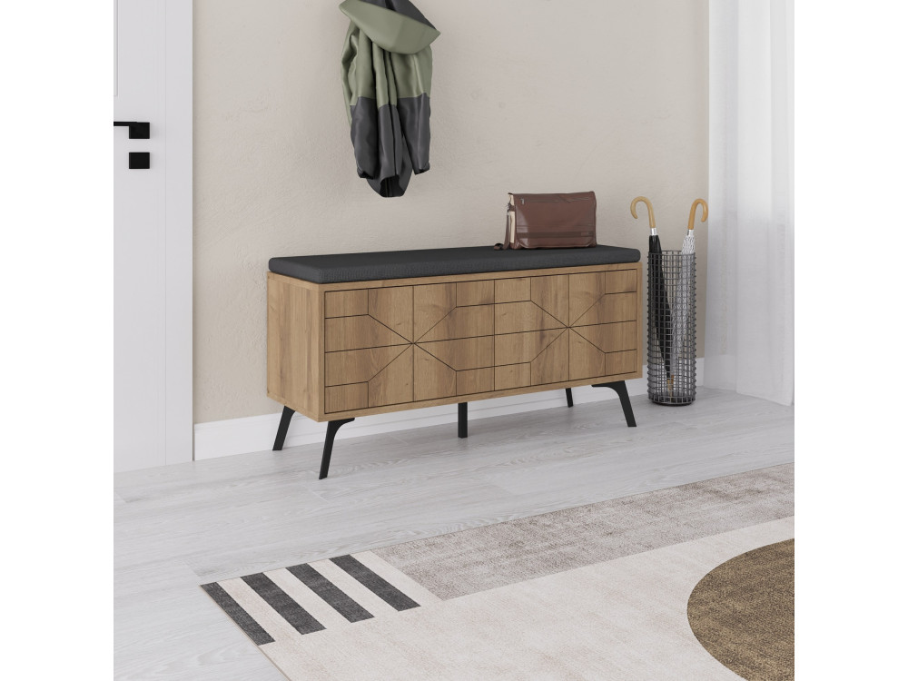 Houten schoenenkast "Dune" - 107 x 35 x 55 cm - Bruin