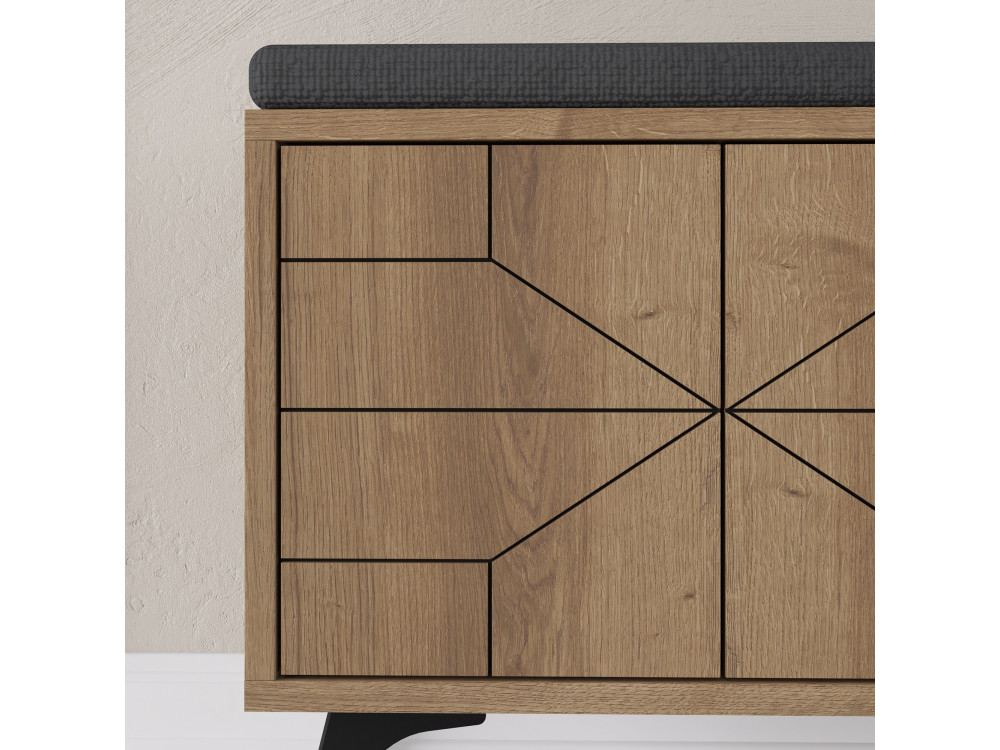 Houten schoenenkast "Dune" - 107 x 35 x 55 cm - Bruin