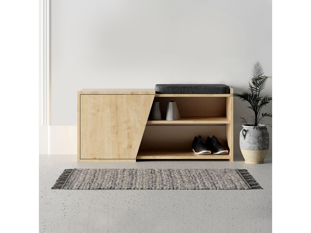 Houten schoenenkast "Fiona" - 104 x 37 x 47 cm - Beige
