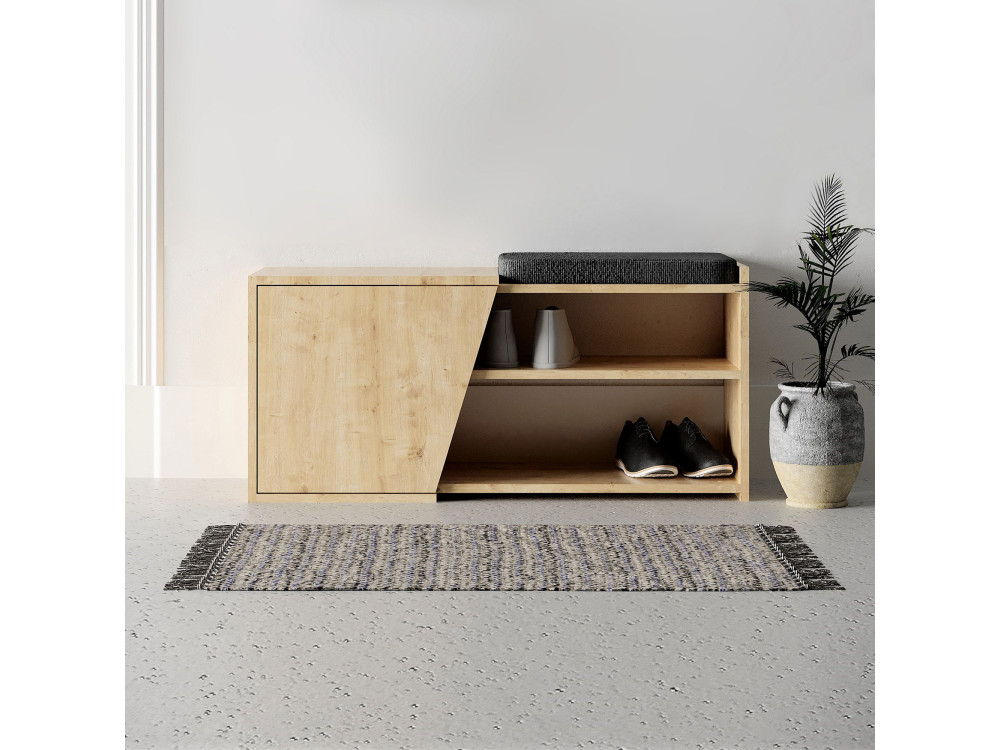 Houten schoenenkast "Fiona" - 104 x 37 x 47 cm - Beige