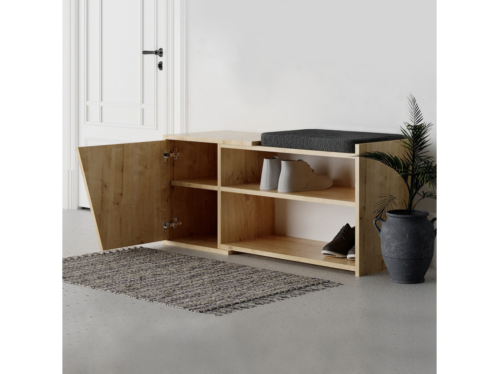 Houten schoenenkast "Fiona" - 104 x 37 x 47 cm - Beige