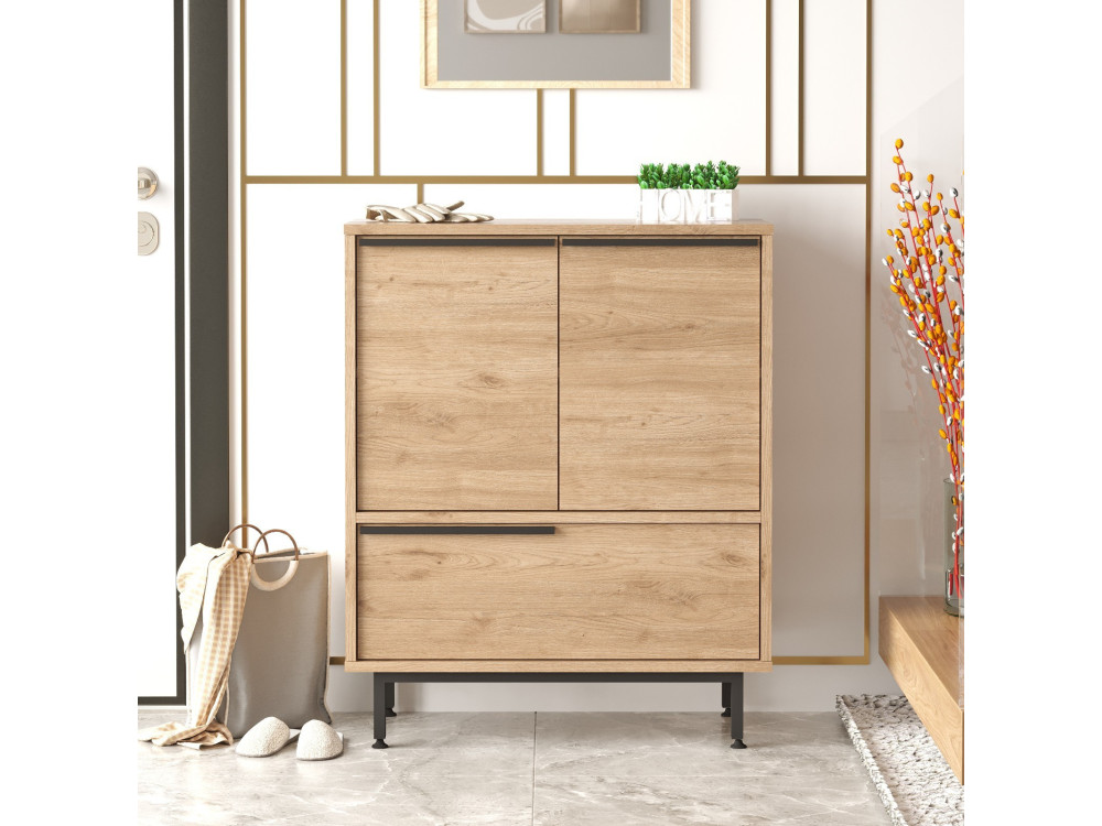 Calvin" houten schoenenkast - 74 x 35 x 90 cm - Bruin