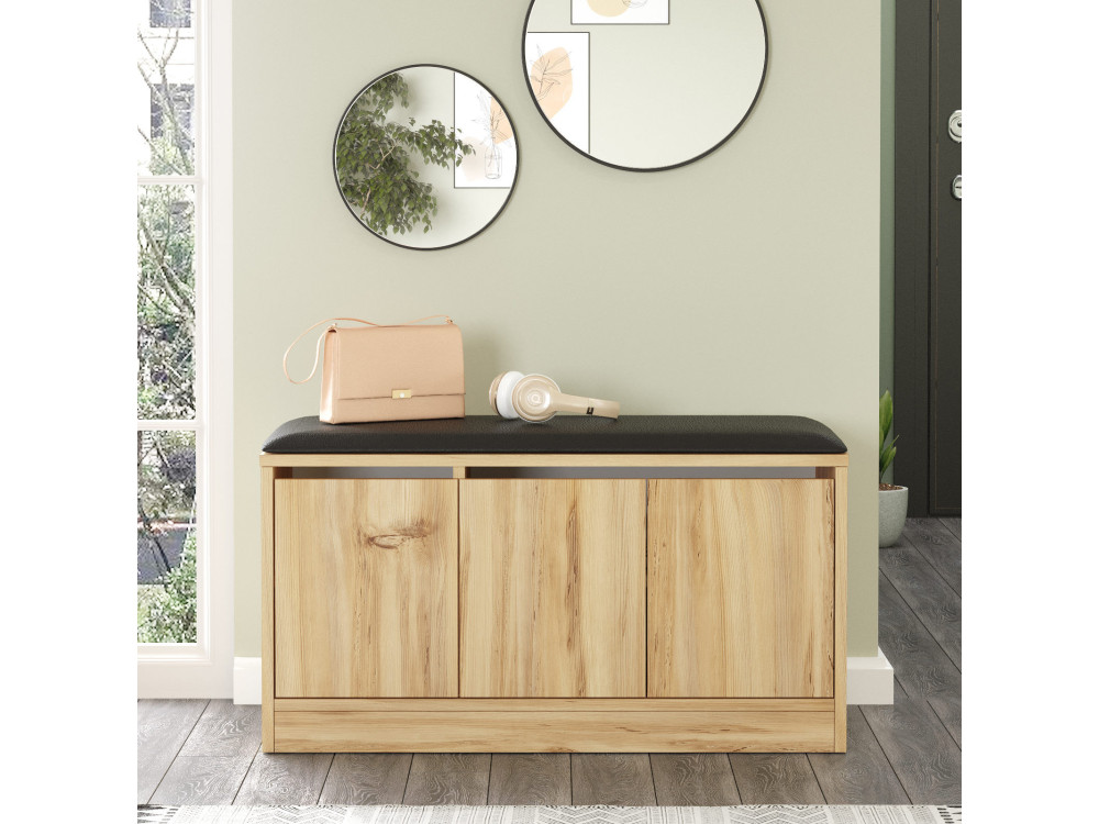 Houten schoenenkast "Mirko" - 90 x 35 x 45 cm - Beige