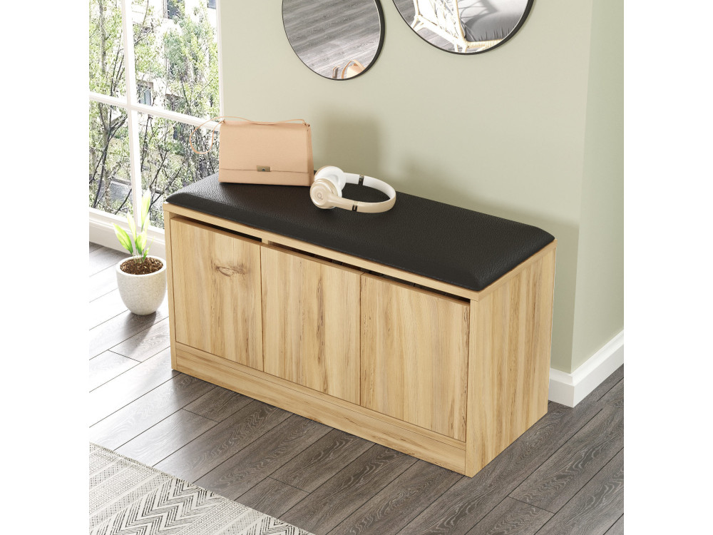 Houten schoenenkast "Mirko" - 90 x 35 x 45 cm - Beige