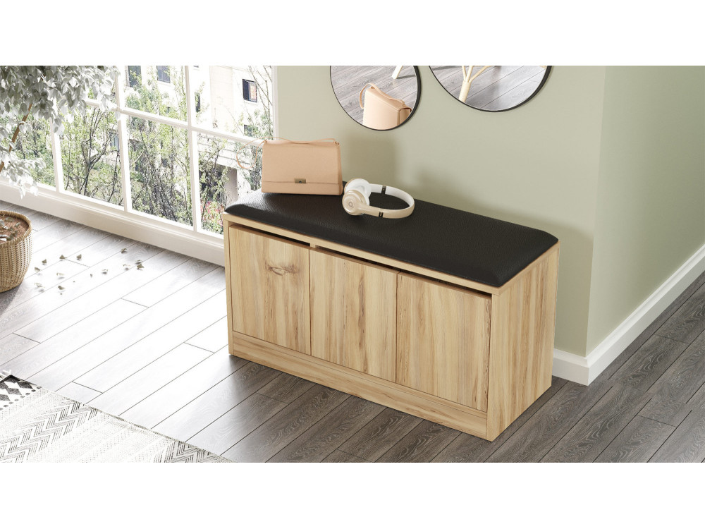 Houten schoenenkast "Mirko" - 90 x 35 x 45 cm - Beige