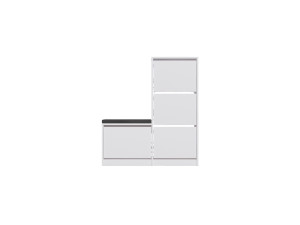 Houten schoenenkast "Dude" - 105 x 26 x 118 cm - Wit
