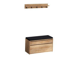 Boby" houten schoenenkast met bankje - 80 x 35 x 42 cm - Beige