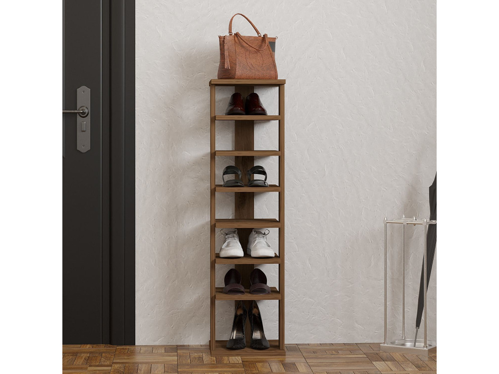 Houten schoenenkast "Ayka" - 30 x 30 x 110 cm - Bruin