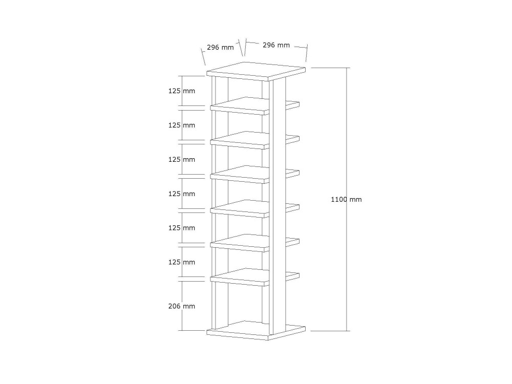 Houten schoenenkast "Ayka" - 30 x 30 x 110 cm - Bruin