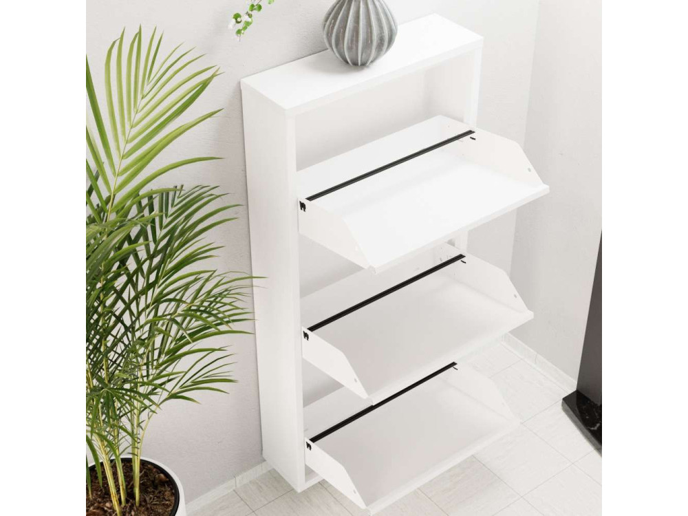 Metalen schoenenkast Luna - 50 x 15 x 103 cm - Wit