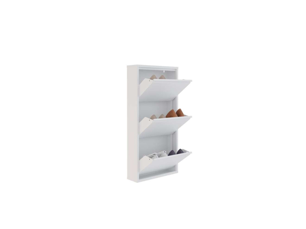 Metalen schoenenkast Luna - 50 x 15 x 103 cm - Wit