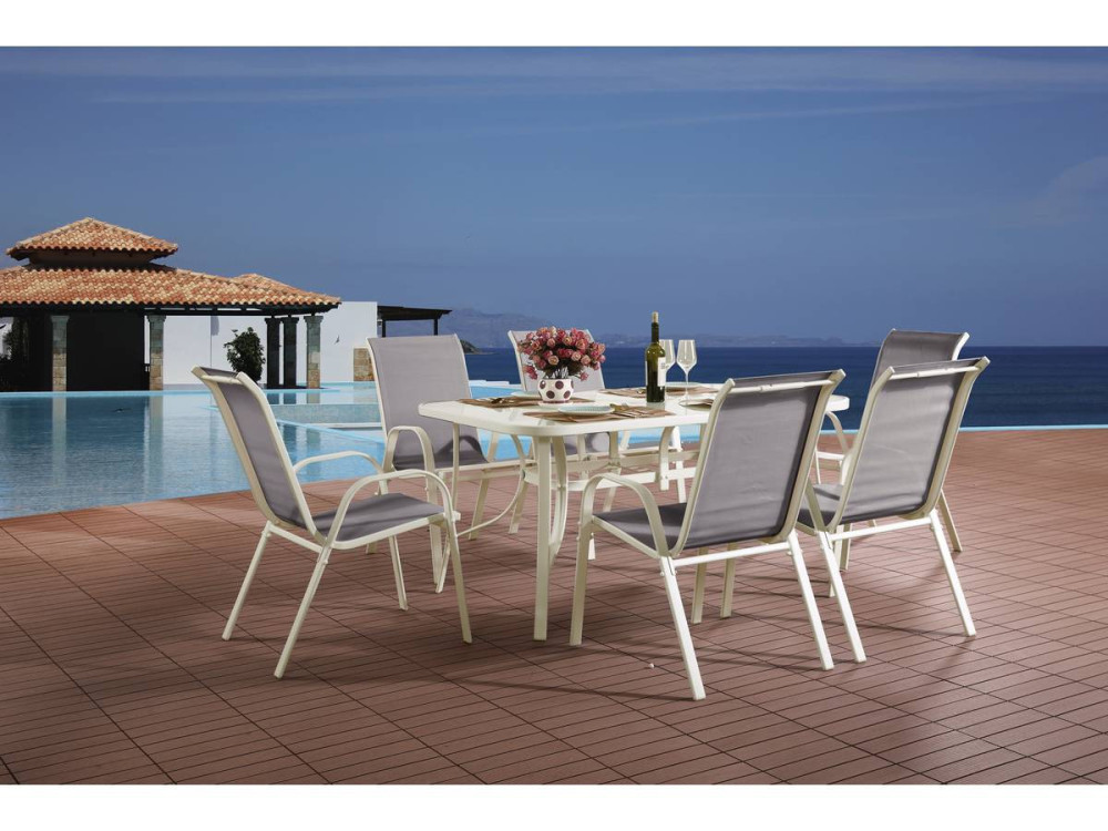 Tuinset textileen "Cordoba" - Phoenix - 6 zits - Grijs