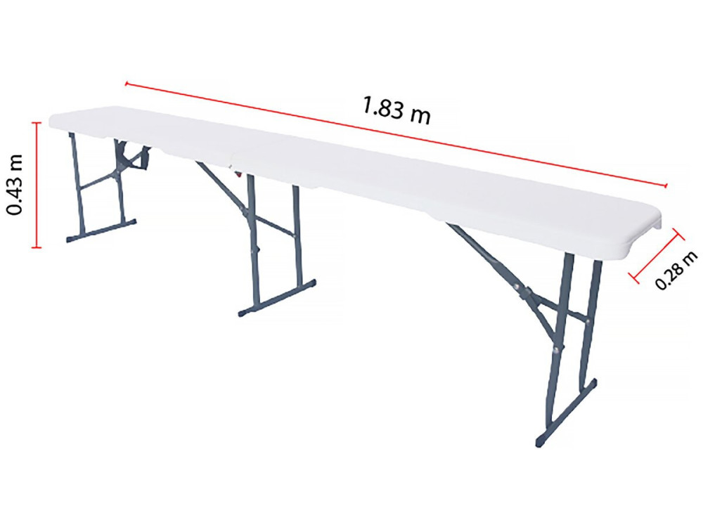 Opvouwbare tuintafel + 2 banken set "Foldy" - Wit