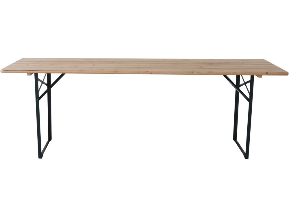 Tuintafel met 2 banken brasserie inklapbare tafel outdoor "Lisbonne" - 218 x 59,5 x 75 cm -  Bruin - kastanjebruin