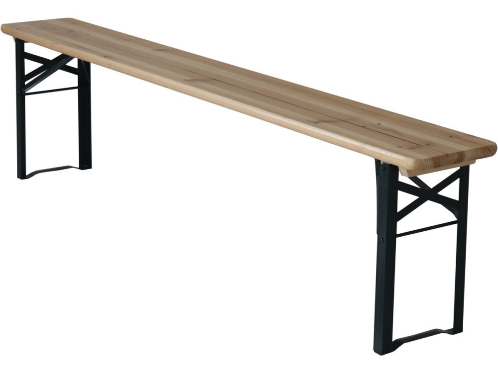 Tuintafel met 2 banken brasserie inklapbare tafel outdoor "Lisbonne" - 176 x 46 x 75 cm -  Bruin - kastanjebruin