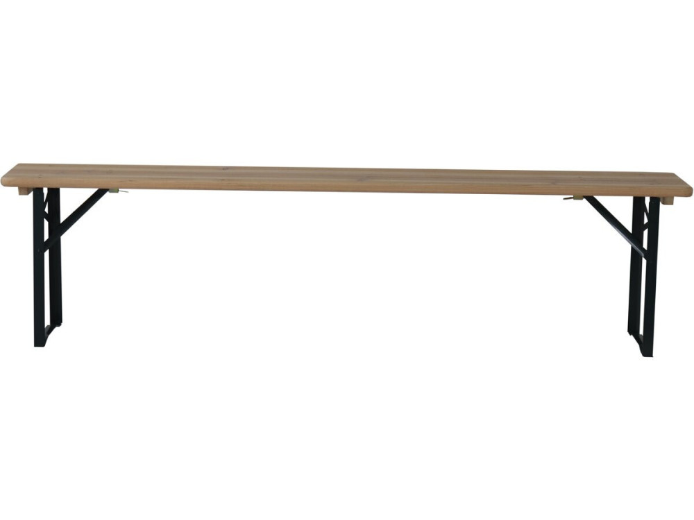 Tuintafel met 2 banken brasserie inklapbare tafel outdoor "Lisbonne" - 176 x 46 x 75 cm -  Bruin - kastanjebruin