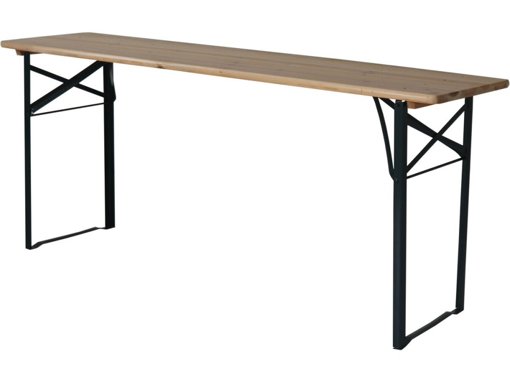 Tuintafel met 2 banken brasserie inklapbare tafel outdoor "Lisbonne" - 176 x 46 x 75 cm -  Bruin - kastanjebruin