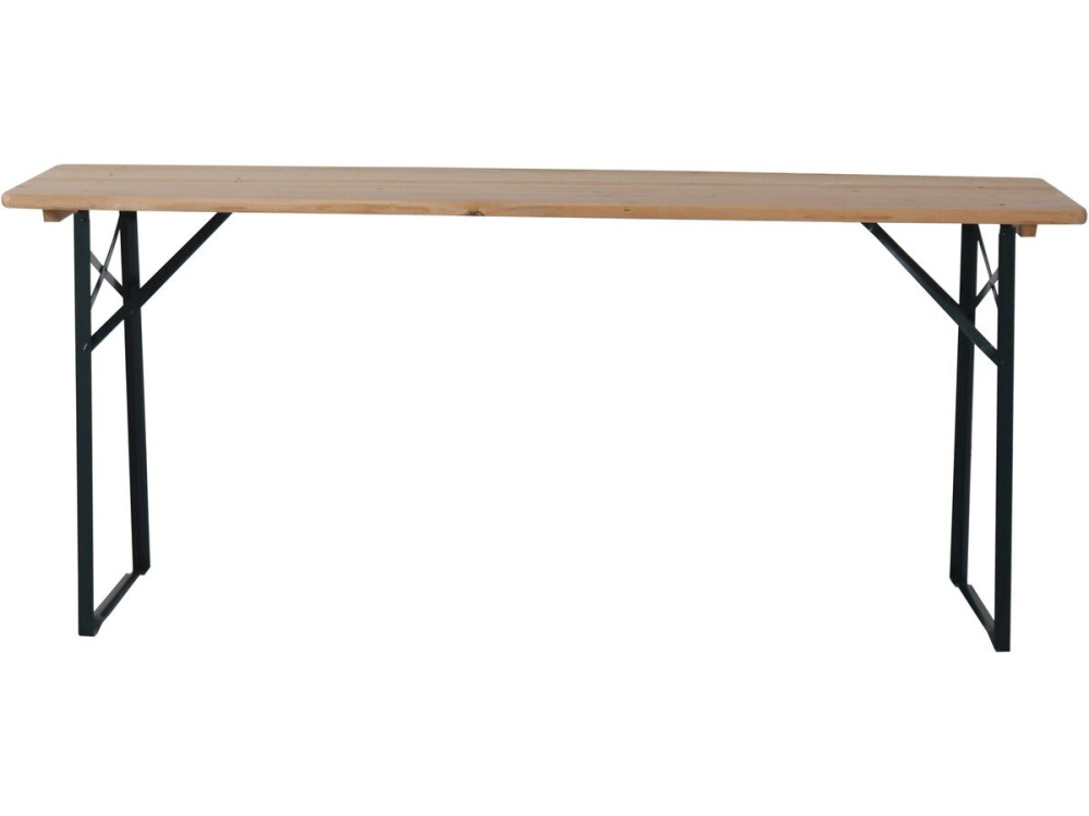 Tuintafel met 2 banken brasserie inklapbare tafel outdoor "Lisbonne" - 176 x 46 x 75 cm -  Bruin - kastanjebruin