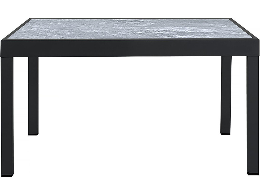 Tuinset tuintafel uitschuifbaar tafel outdoor aluminium "Lagos" - 140/280 x 90 x 76 cm - 8 zits - Grijs lichtgrijs