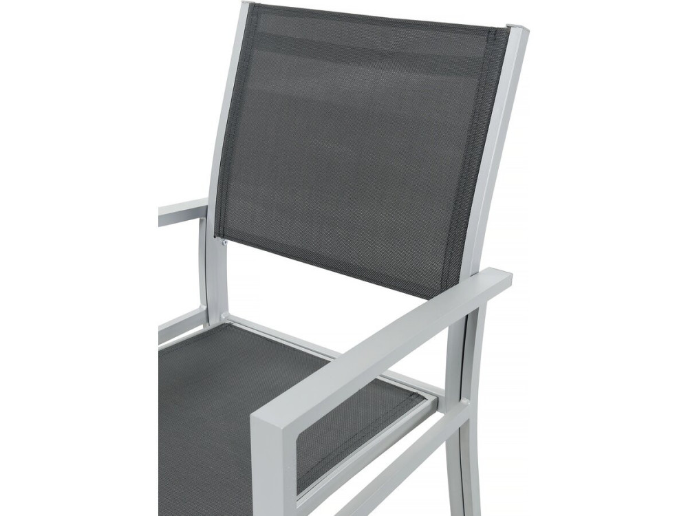 Tuinset tuintafel uitschuifbaar tafel outdoor aluminium "Lagos" - 200/320 x 105 x 76 cm - 12 zits - Grijs Donkergrijs