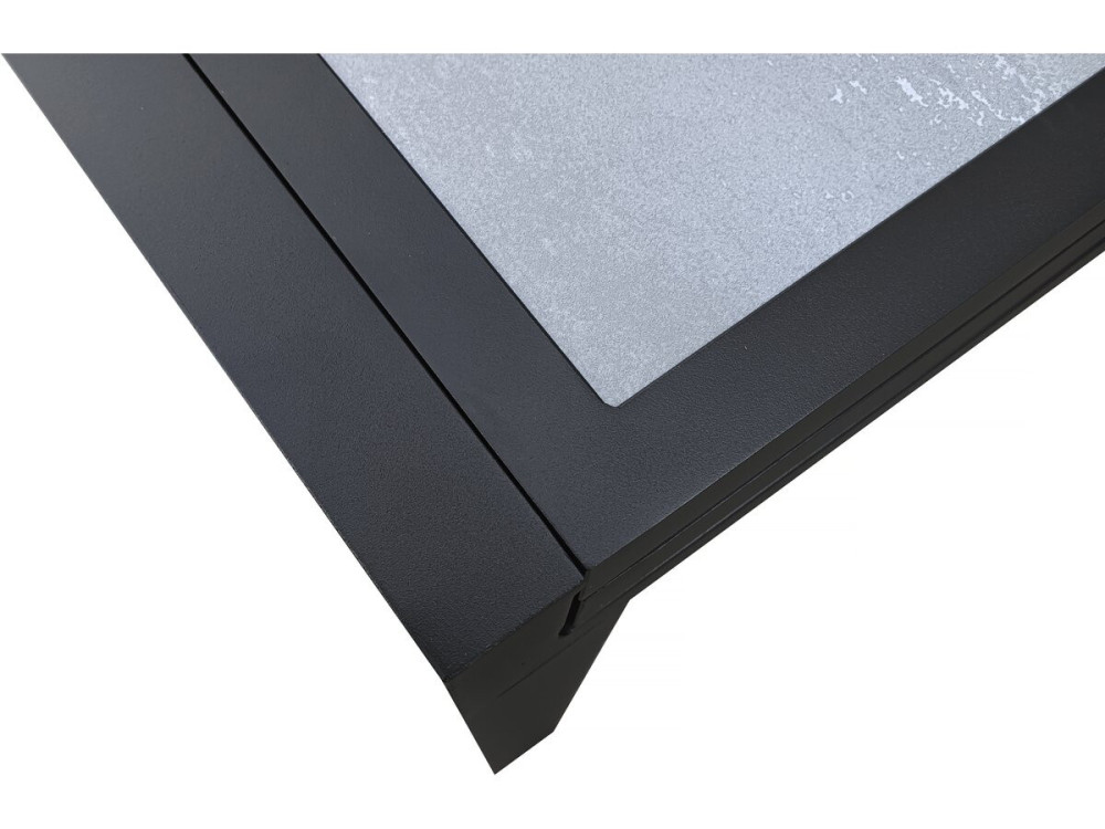 Tuinset tuintafel uitschuifbaar tafel outdoor aluminium "Lagos" - Tuintafel uitschuifbaar 200/320 x 105 x 76 cm - 10 tuinstoelen - Zwart