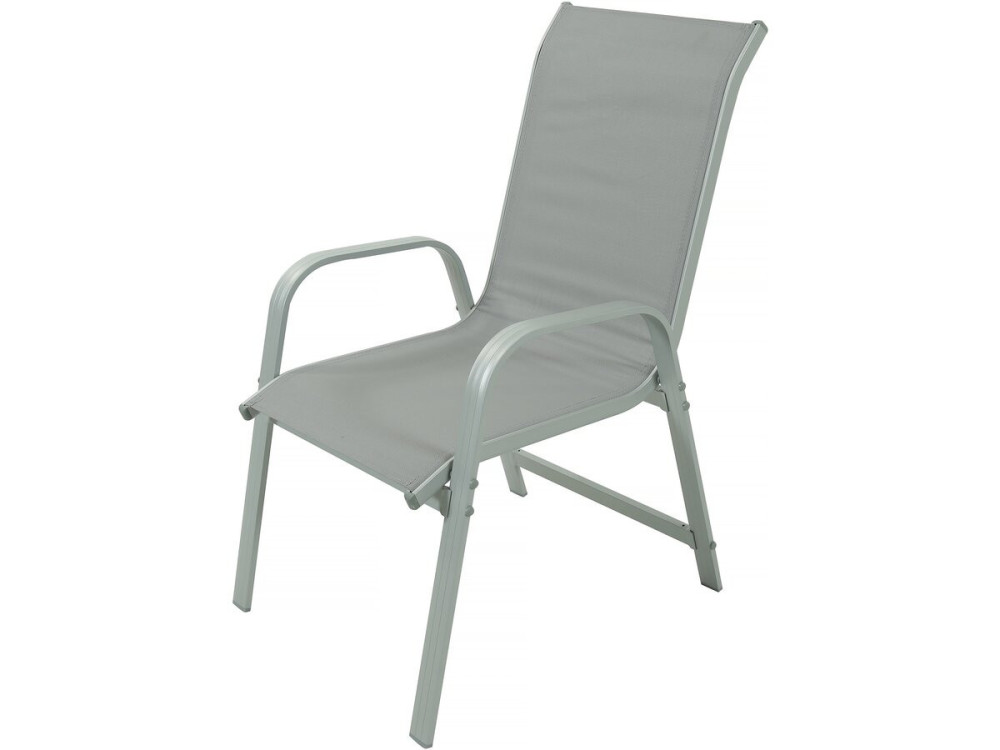 Tuinset "Lagos" - 200/320 x 105 x 76 cm - 10 stoelen - Lichtgrijs