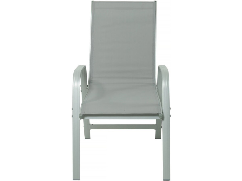 Tuinset "Lagos" - 200/320 x 105 x 76 cm - 10 stoelen - Lichtgrijs
