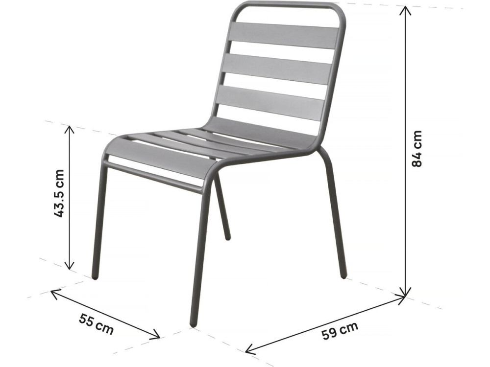 Metalen tuinmeubelset "Bilbao" - 6 zitplaatsen - Taupe