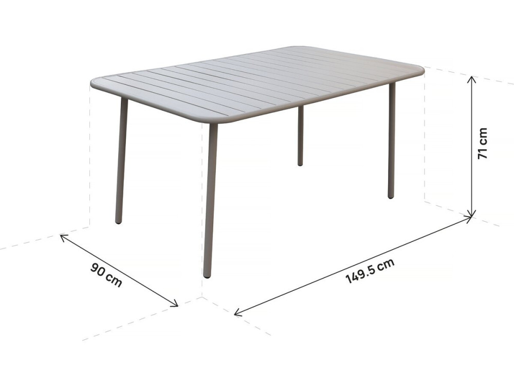 Metalen tuinmeubelset "Bilbao" - 6 zitplaatsen - Taupe
