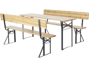 Houten brasserieset "Lisbon" tuinmeubelen met rugleuning - 180 cm - Bruin
