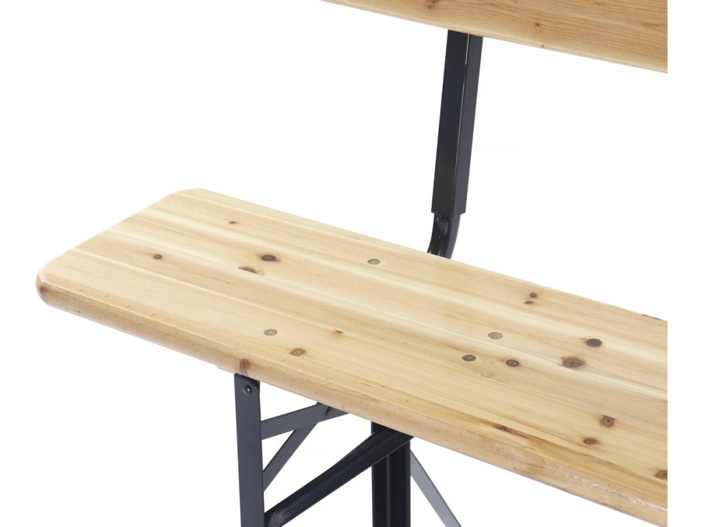 Houten brasserieset "Lisbon" tuinmeubelen met rugleuning - 220 cm - Bruin