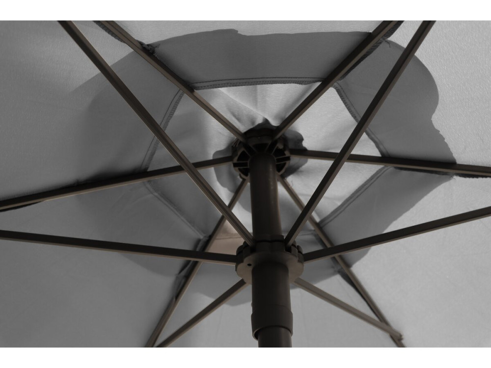 Convivia" metalen tuintafel en stoelen met parasol - 4 zits - Lichtgrijs