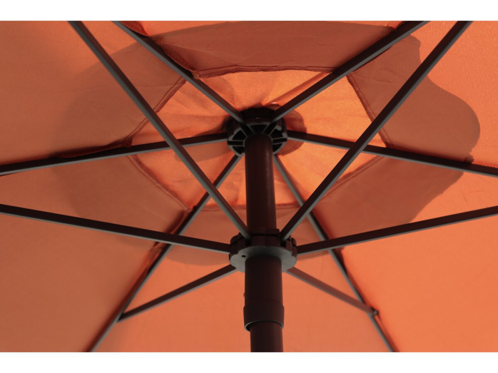 Convivia" metalen tuintafel en stoelen met parasol - 4 zits - Terracotta