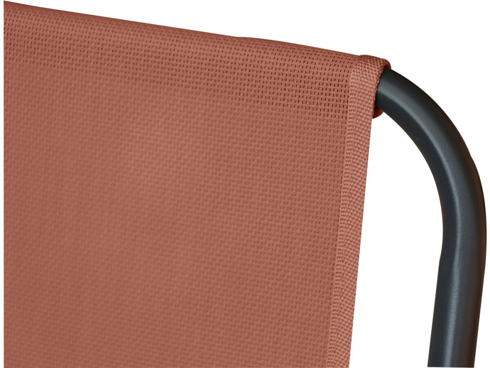 Convivia" metalen tuintafel en stoelen met parasol - 4 zits - Terracotta