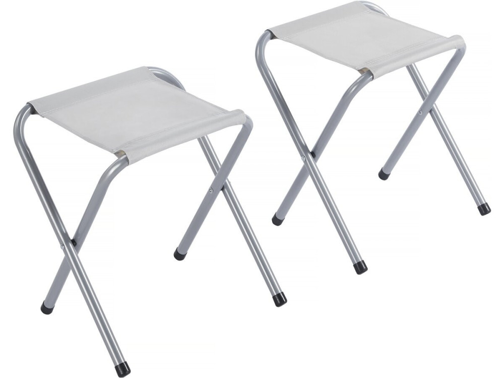 Set van campingtafel en 4 opvouwbare krukjes - 125 x 60 cm - Wit
