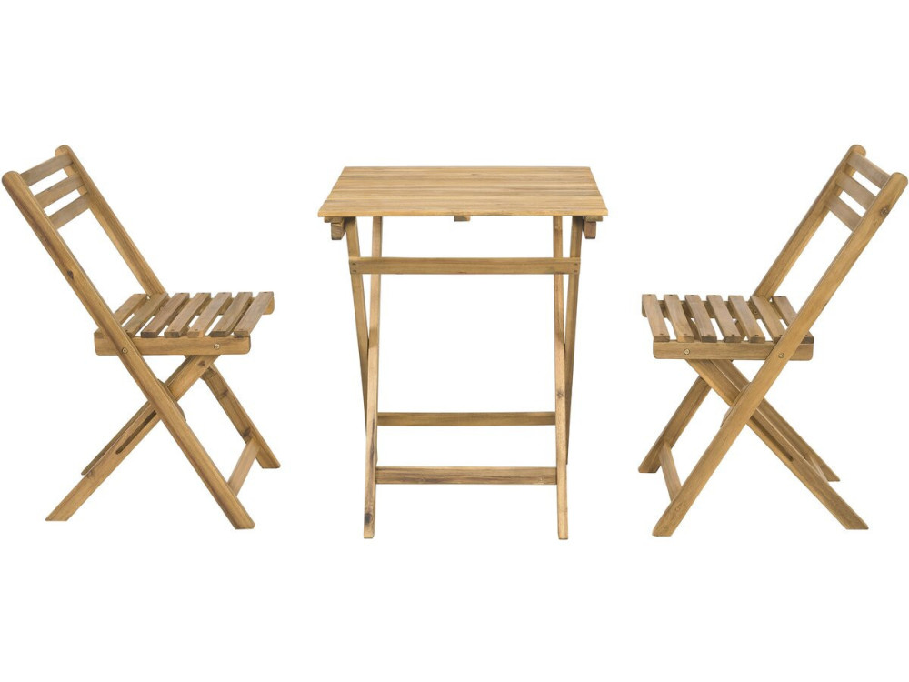 Houten tuintafel en tuinset "Aldo" - 2 zits - Bruin
