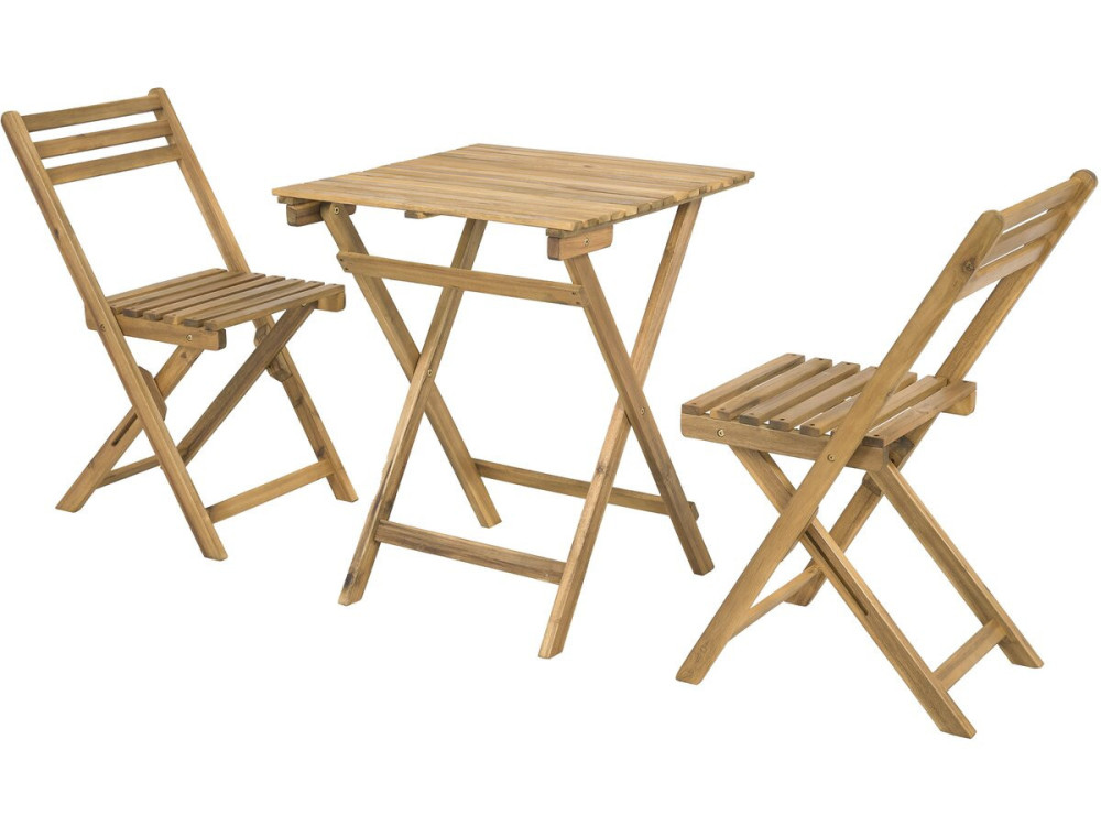 Houten tuintafel en tuinset "Aldo" - 2 zits - Bruin
