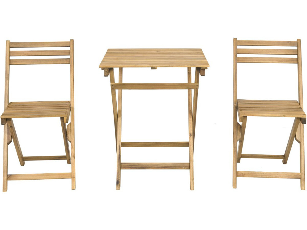 Houten tuintafel en tuinset "Aldo" - 2 zits - Bruin