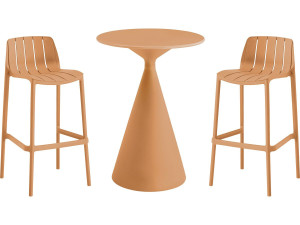 Vaena" stapelbare bistrotafel en kinderstoelen - 2 zits - Oranje
