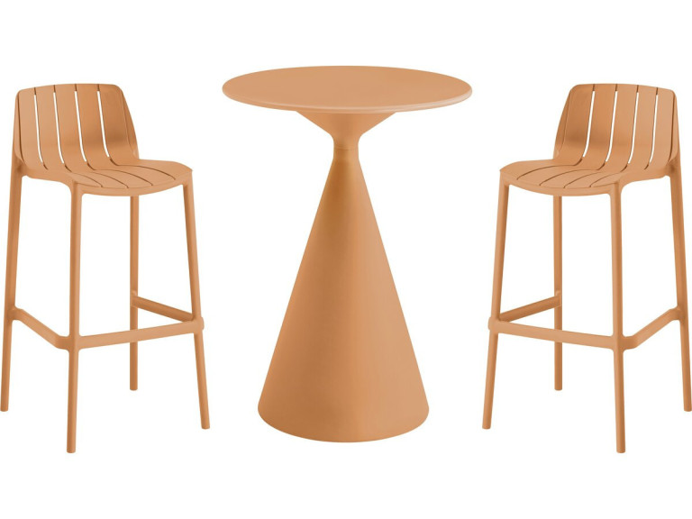 Vaena" stapelbare bistrotafel en kinderstoelen - 2 zits - Oranje