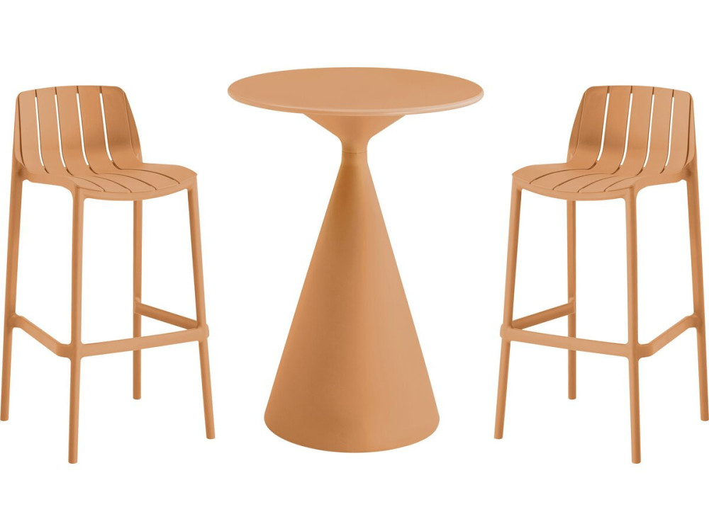 Vaena" stapelbare bistrotafel en kinderstoelen - 2 zits - Oranje